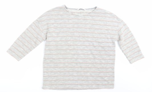 TU Womens Green Striped  Basic T-Shirt Size 12