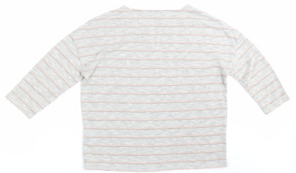 TU Womens Green Striped  Basic T-Shirt Size 12