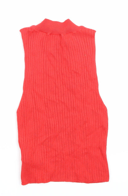 Womens UK Size 8 Topshop Red Basic Tank