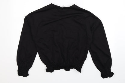 Red Herring Womens Black   Pullover Sweatshirt Size 10