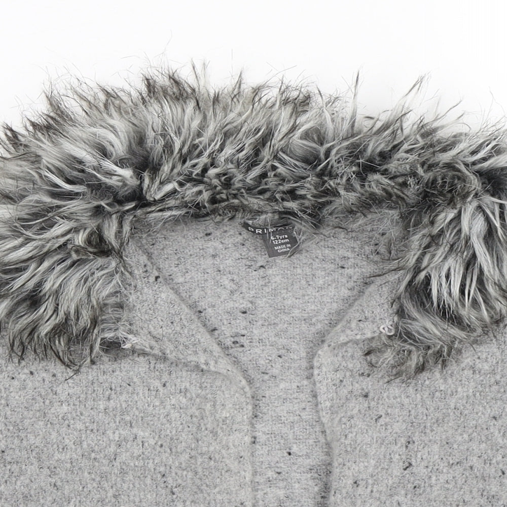Primark Girls Grey  Knit Vest Jumper Size 6-7 Years