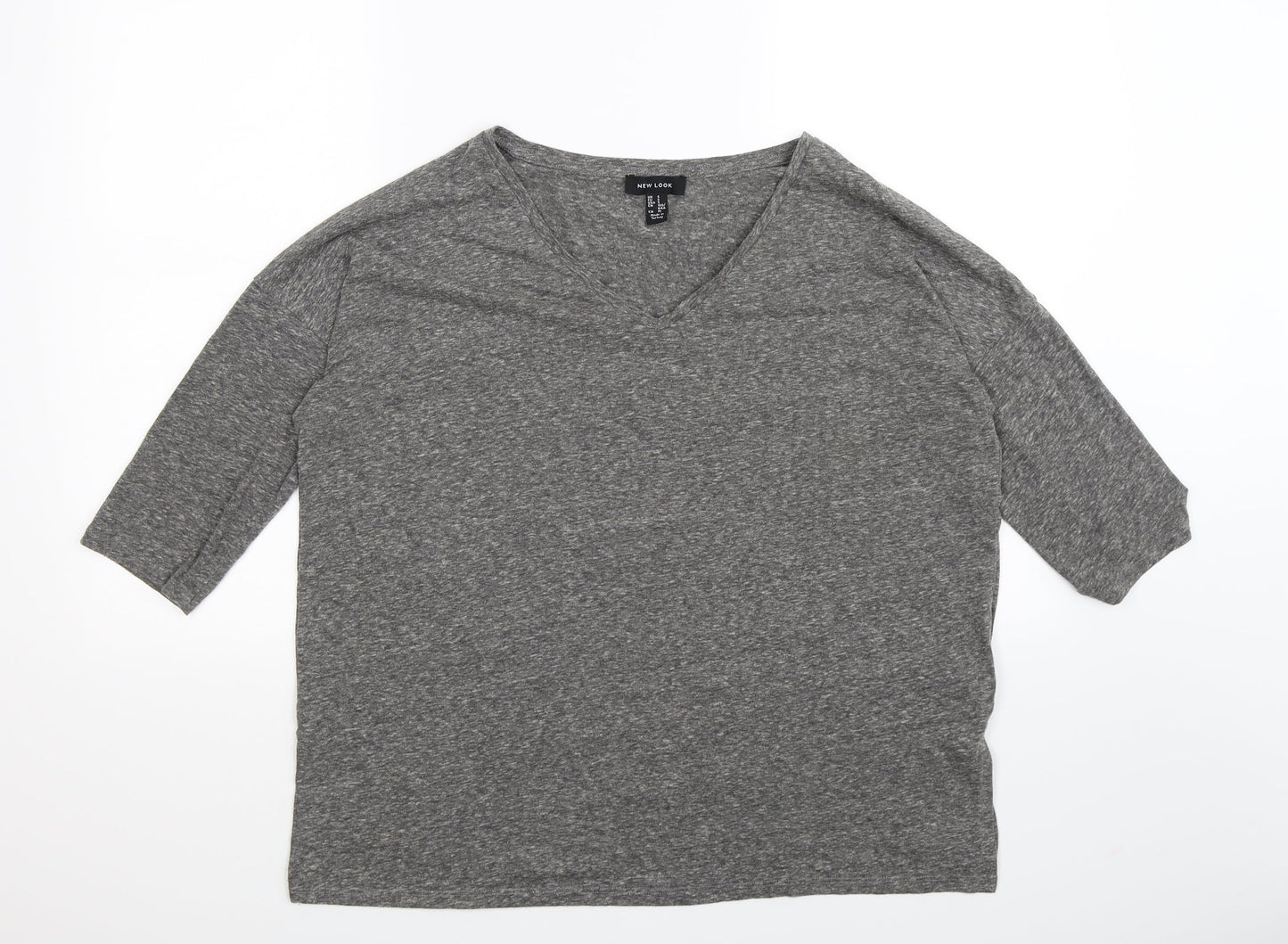 Womens UK Size S New Look Grey Basic T-Shirt