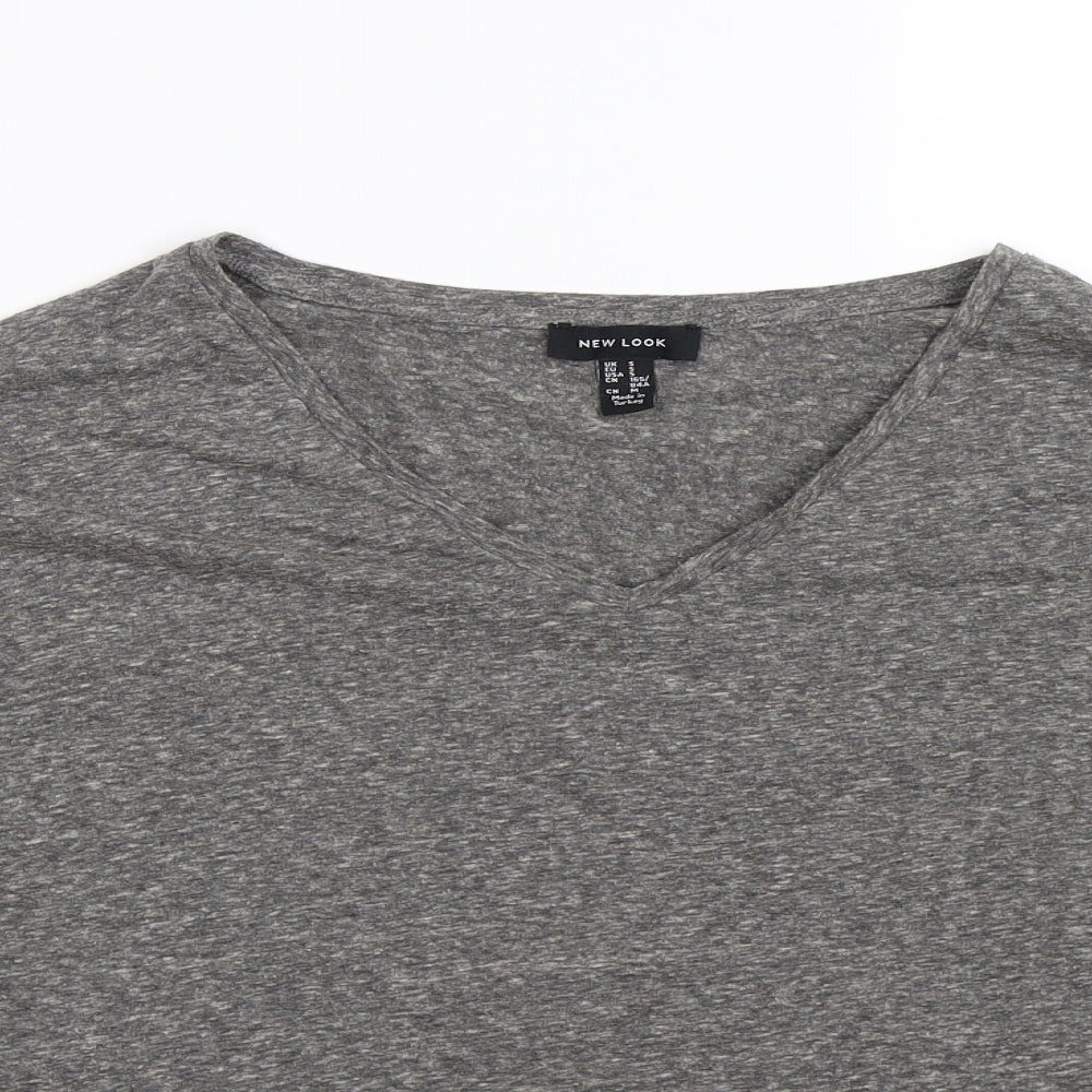 Womens UK Size S New Look Grey Basic T-Shirt