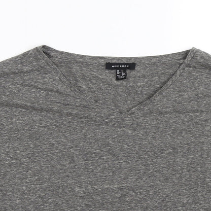 Womens UK Size S New Look Grey Basic T-Shirt