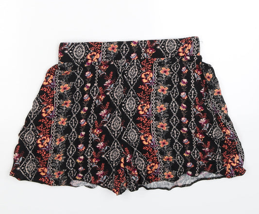 New Look Womens Multicoloured Floral  Hot Pants Shorts Size 8