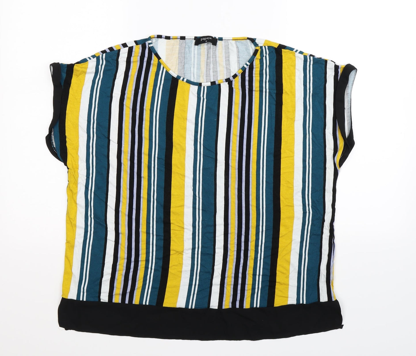 Womens UK Size 16 Papaya Multicoloured Basic T-Shirt