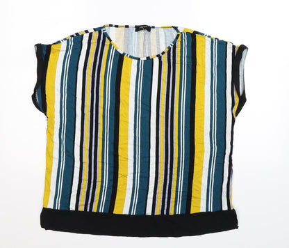 Womens UK Size 16 Papaya Multicoloured Basic T-Shirt