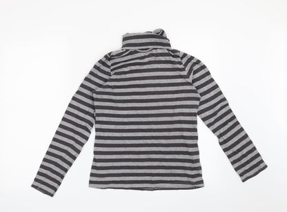 La Redoute Womens Grey Striped  Henley Sweatshirt Size 10