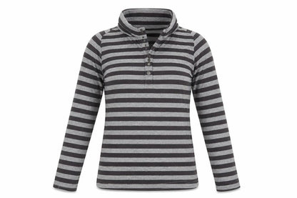 La Redoute Womens Grey Striped  Henley Sweatshirt Size 10