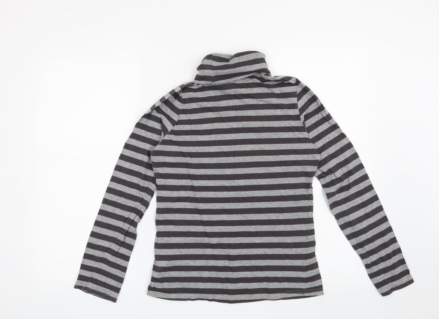 La Redoute Womens Grey Striped  Henley Sweatshirt Size 10