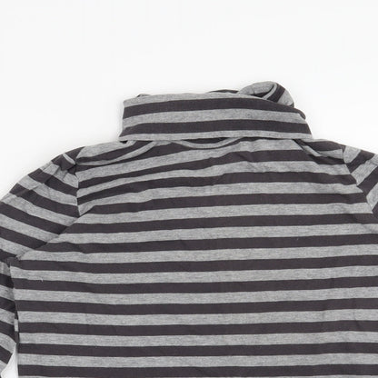 La Redoute Womens Grey Striped  Henley Sweatshirt Size 10