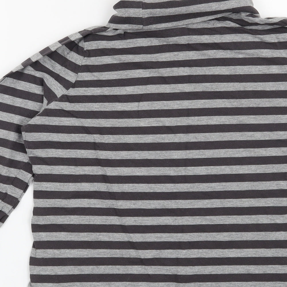 La Redoute Womens Grey Striped  Henley Sweatshirt Size 10