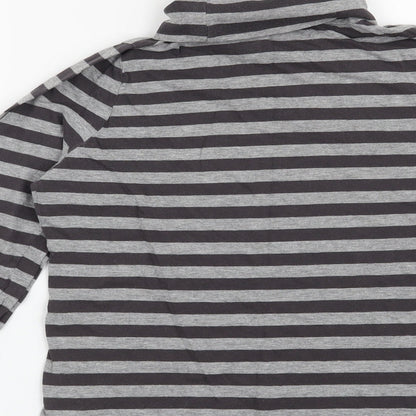 La Redoute Womens Grey Striped  Henley Sweatshirt Size 10