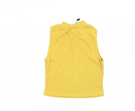 Womens UK Size 10 New Look Yellow Basic Blouse