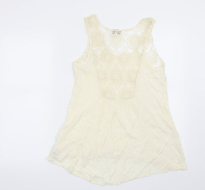 Womens UK Size 12 Apricot Beige Basic Blouse