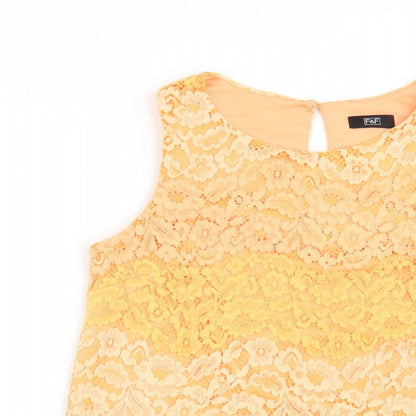 F&F Womens Orange Floral  Basic Blouse Size 6
