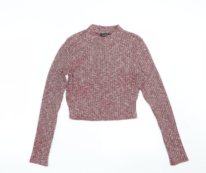 Boohoo Womens Red   Pullover Sweatshirt Size 8