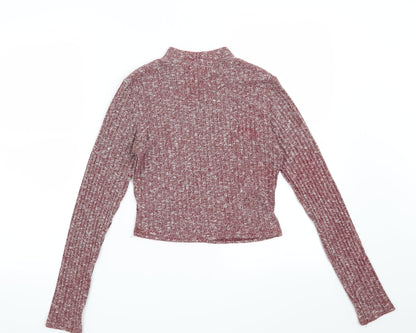 Boohoo Womens Red   Pullover Sweatshirt Size 8