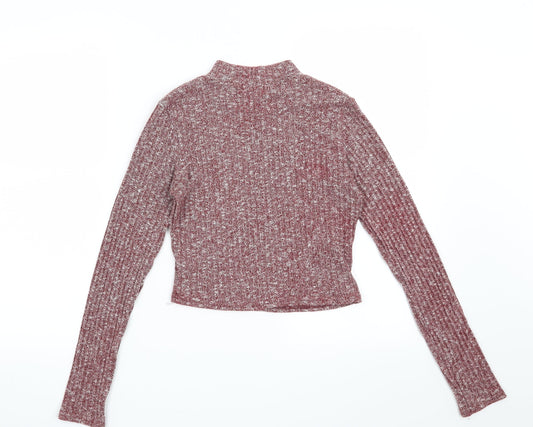 Boohoo Womens Red   Pullover Sweatshirt Size 8