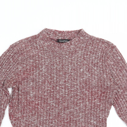 Boohoo Womens Red   Pullover Sweatshirt Size 8
