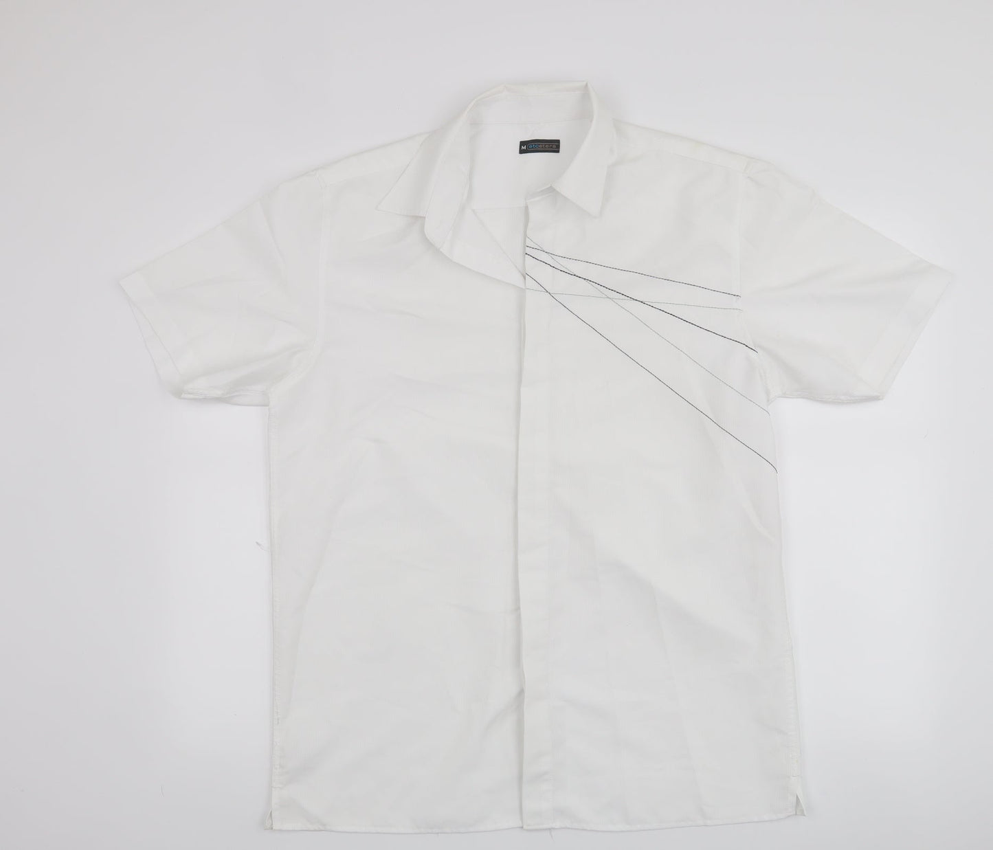 Mens UK Size M Etcetera White  Button-Up Short Sleeve Casual Shirt