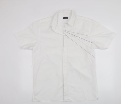 Mens UK Size M Etcetera White  Button-Up Short Sleeve Casual Shirt