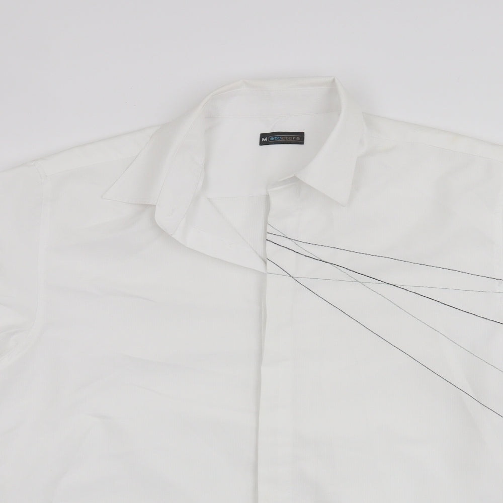 Mens UK Size M Etcetera White  Button-Up Short Sleeve Casual Shirt
