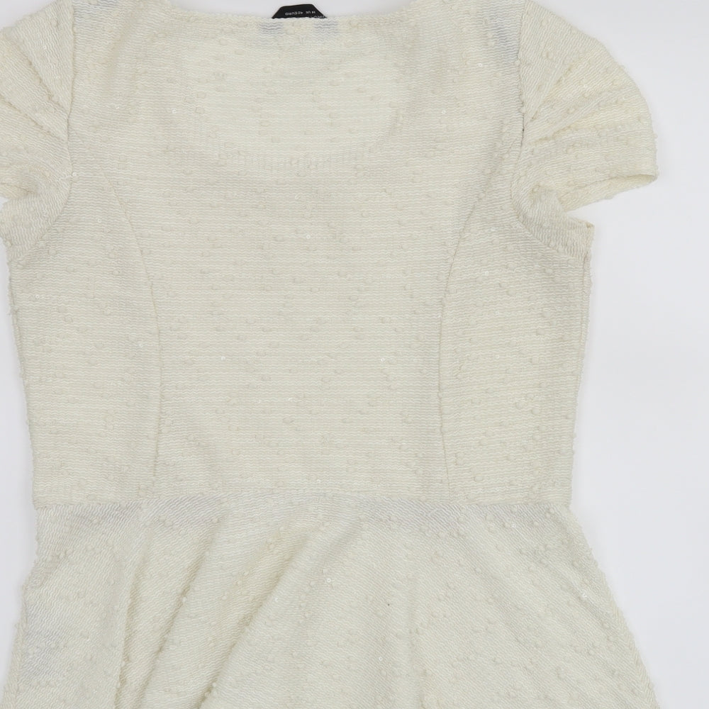 Womens UK Size 14 Dorothy Perkins White Basic Blouse