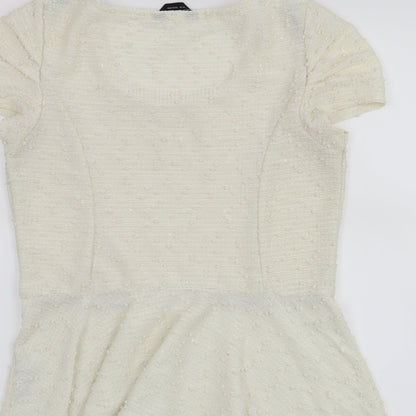 Womens UK Size 14 Dorothy Perkins White Basic Blouse