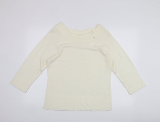 EDITIONS Womens White   Pullover Jumper Size 18