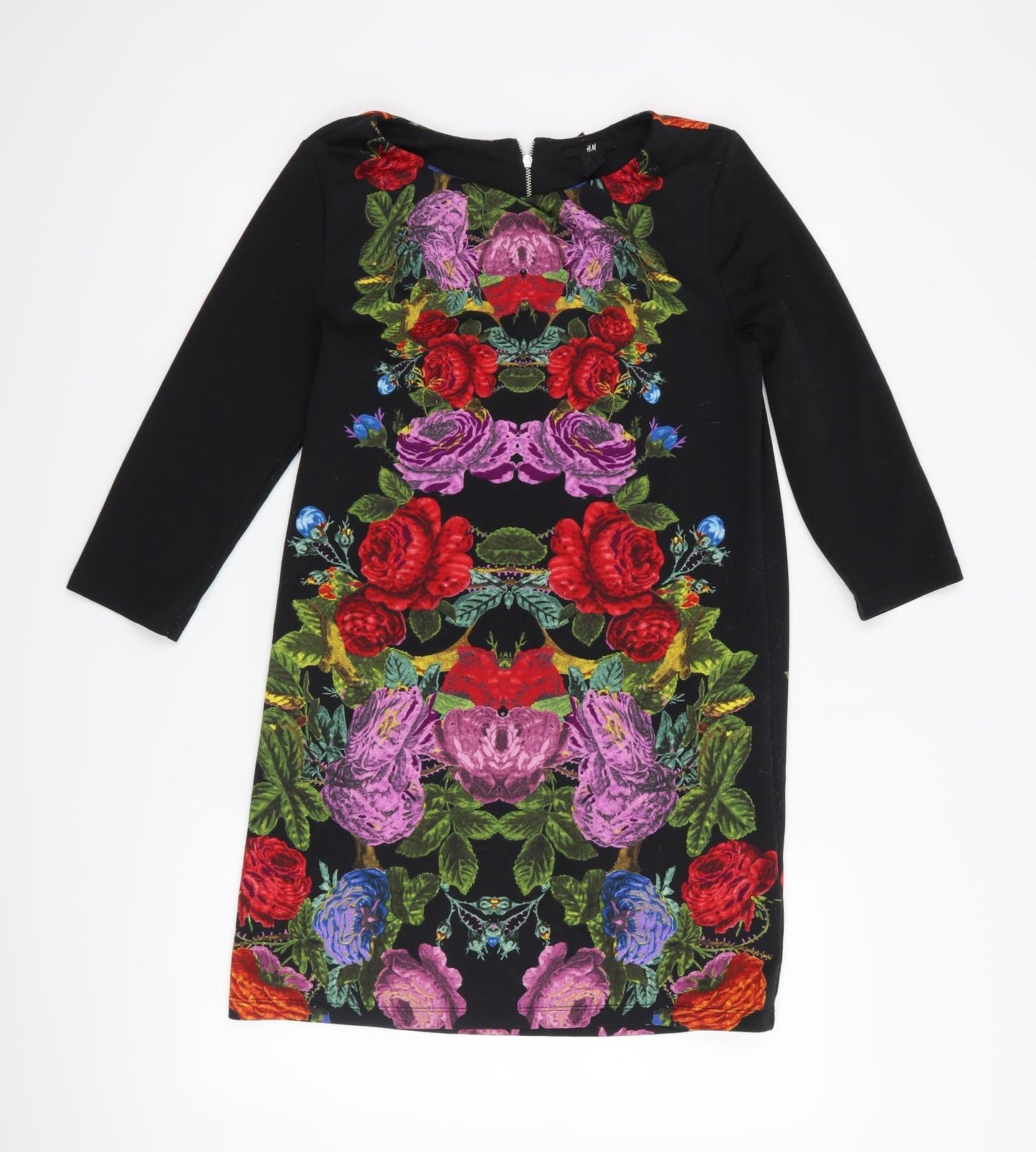 H&M Womens Black Floral  A-Line  Size S
