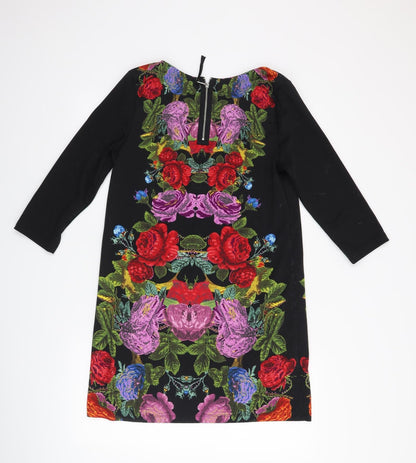 H&M Womens Black Floral  A-Line  Size S
