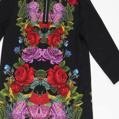 H&M Womens Black Floral  A-Line  Size S