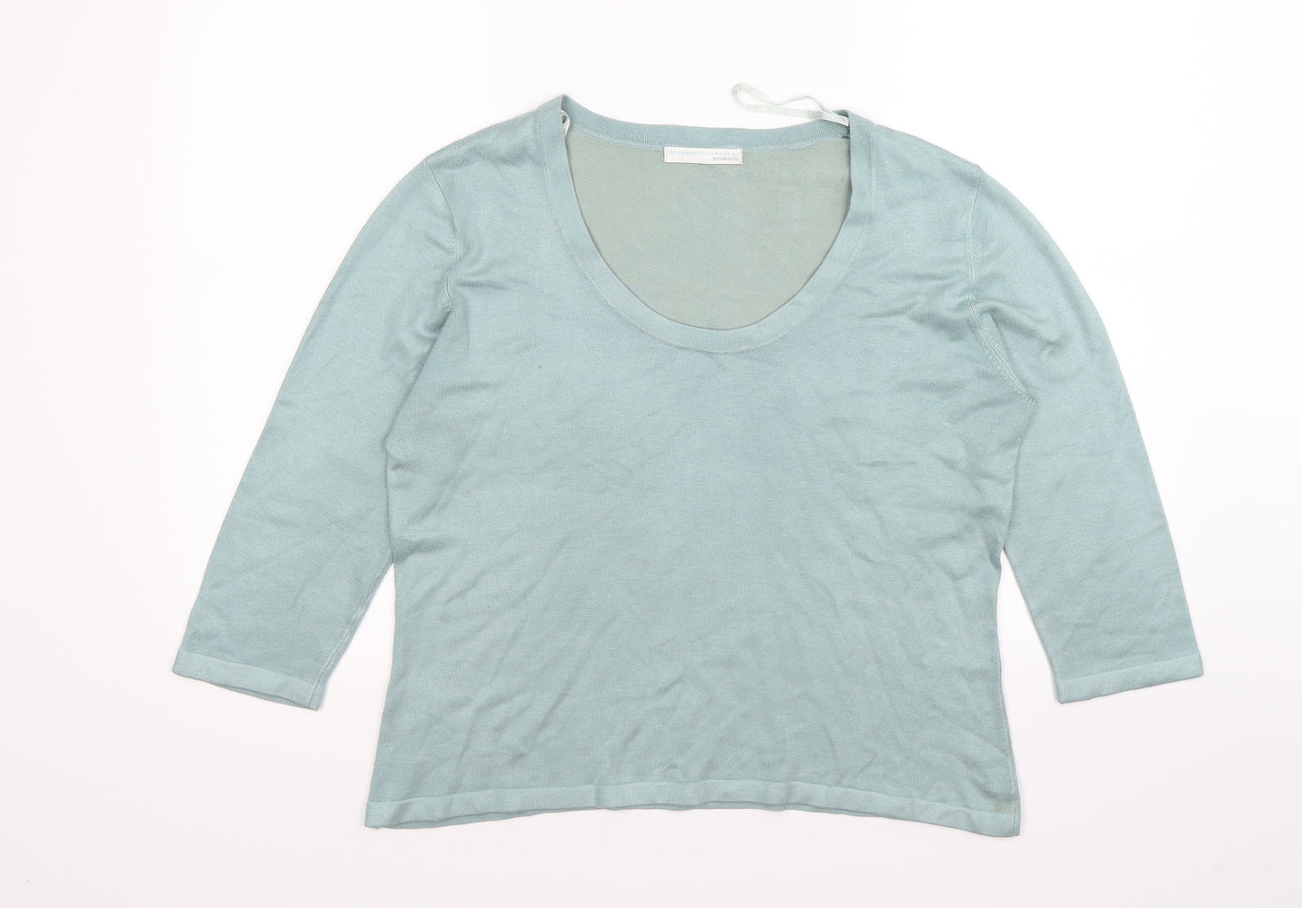 AMARANTO Womens Blue  Knit Pullover Jumper Size 18