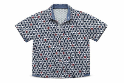 Next Boys Blue Geometric  Basic Button-Up Size 4 Years