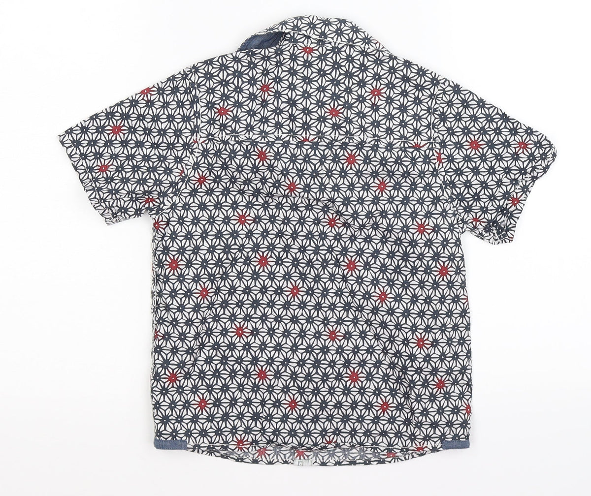 Next Boys Blue Geometric  Basic Button-Up Size 4 Years