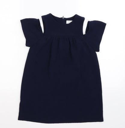NEXT Girls Blue   T-Shirt Dress  Size 5 Years  - cold shoudler