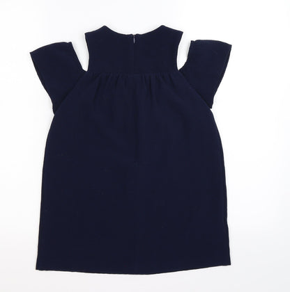 NEXT Girls Blue   T-Shirt Dress  Size 5 Years  - cold shoudler