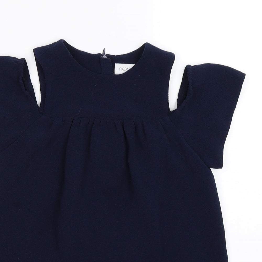 NEXT Girls Blue   T-Shirt Dress  Size 5 Years  - cold shoudler