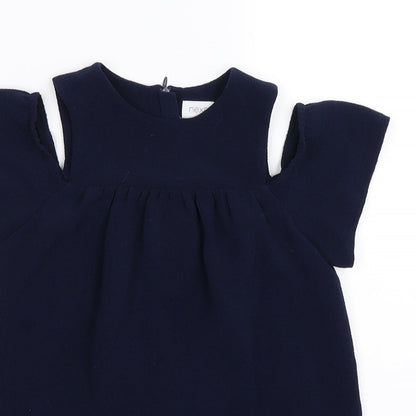 NEXT Girls Blue   T-Shirt Dress  Size 5 Years  - cold shoudler