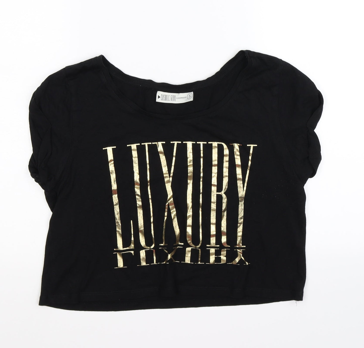 cosmic girl Womens Black   Basic T-Shirt Size S  - luxury