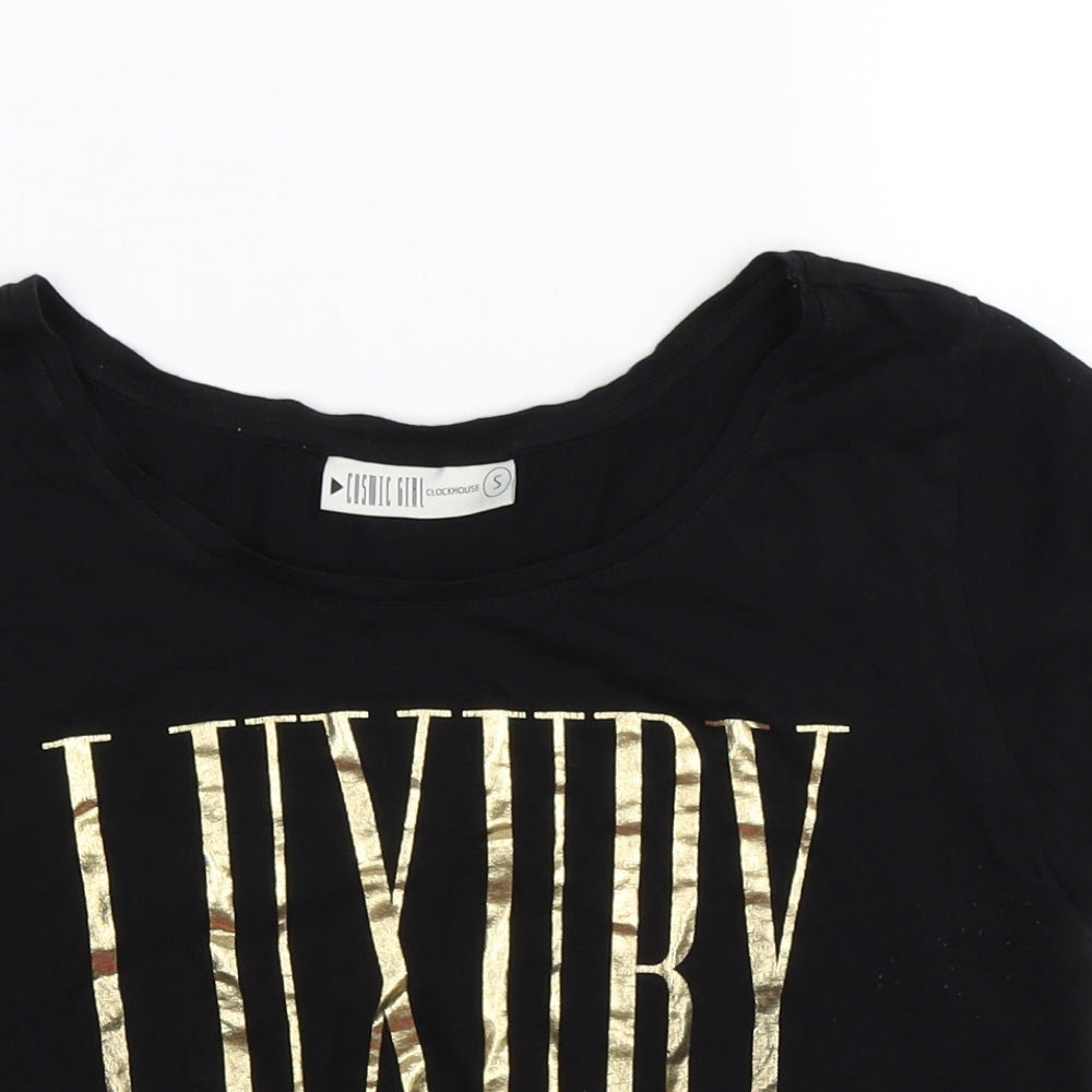 cosmic girl Womens Black   Basic T-Shirt Size S  - luxury