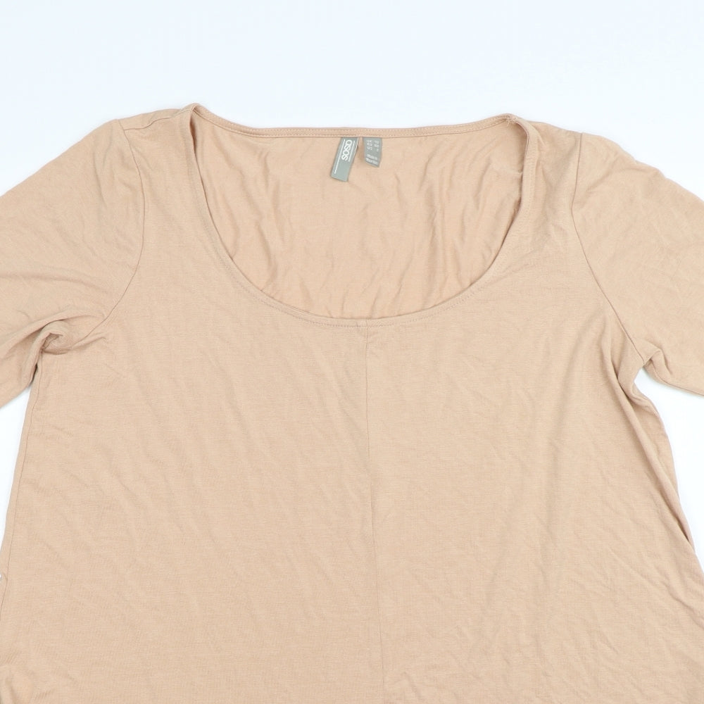 Womens UK Size 12 ASOS Beige Tunic T-Shirt