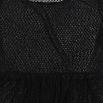 Atmosphere Womens Black Polka Dot Mesh Tunic Blouse Size 14  - peplum hem