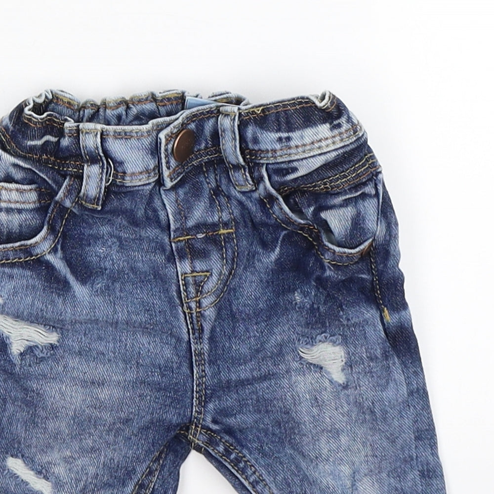 NEXT Boys Blue  Denim Capri Trousers Size 3-6 Months