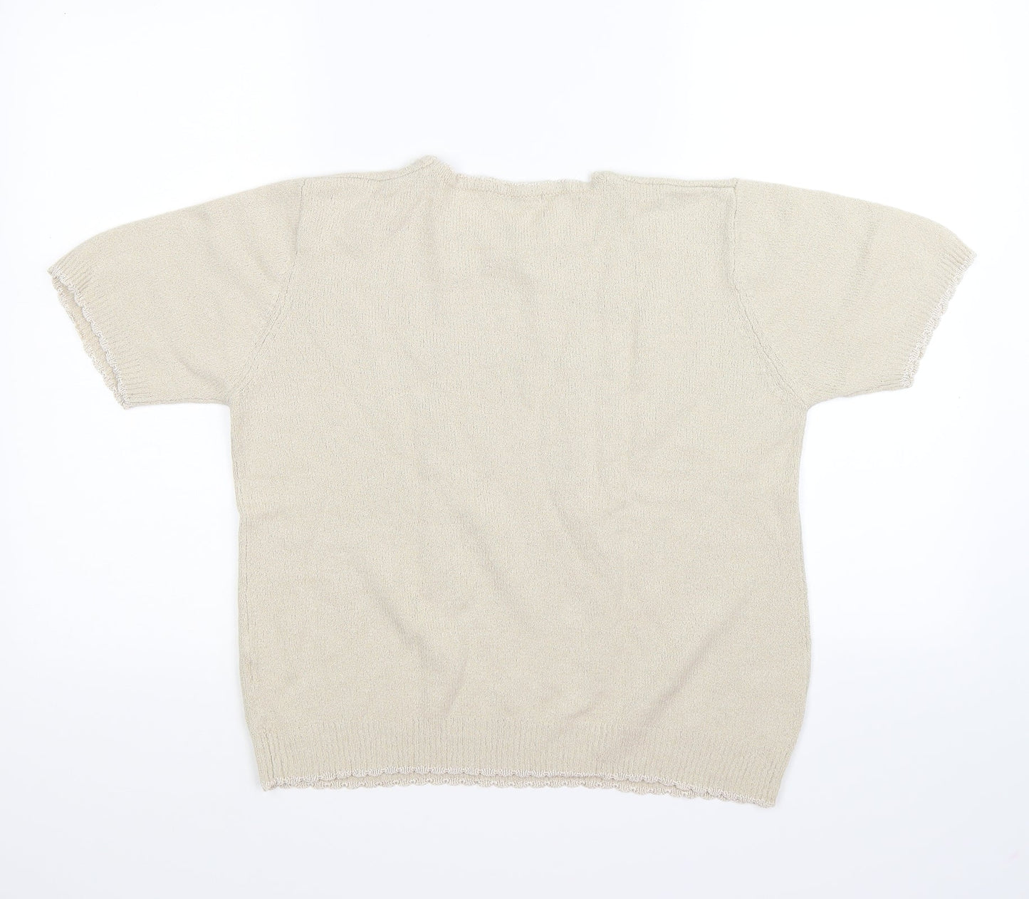 berketex Womens Beige Floral Knit Pullover Jumper Size 14