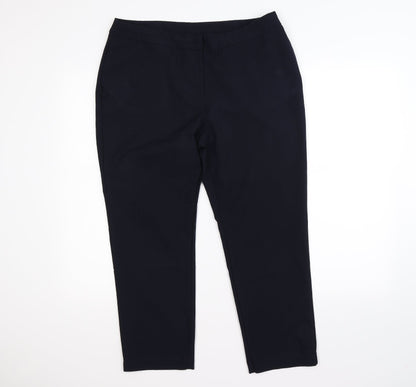 Womens UK Size 14 Preworn Regular Fit  Blue Trousers