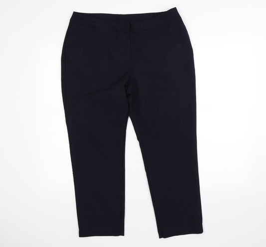 Womens UK Size 14 Preworn Regular Fit  Blue Trousers