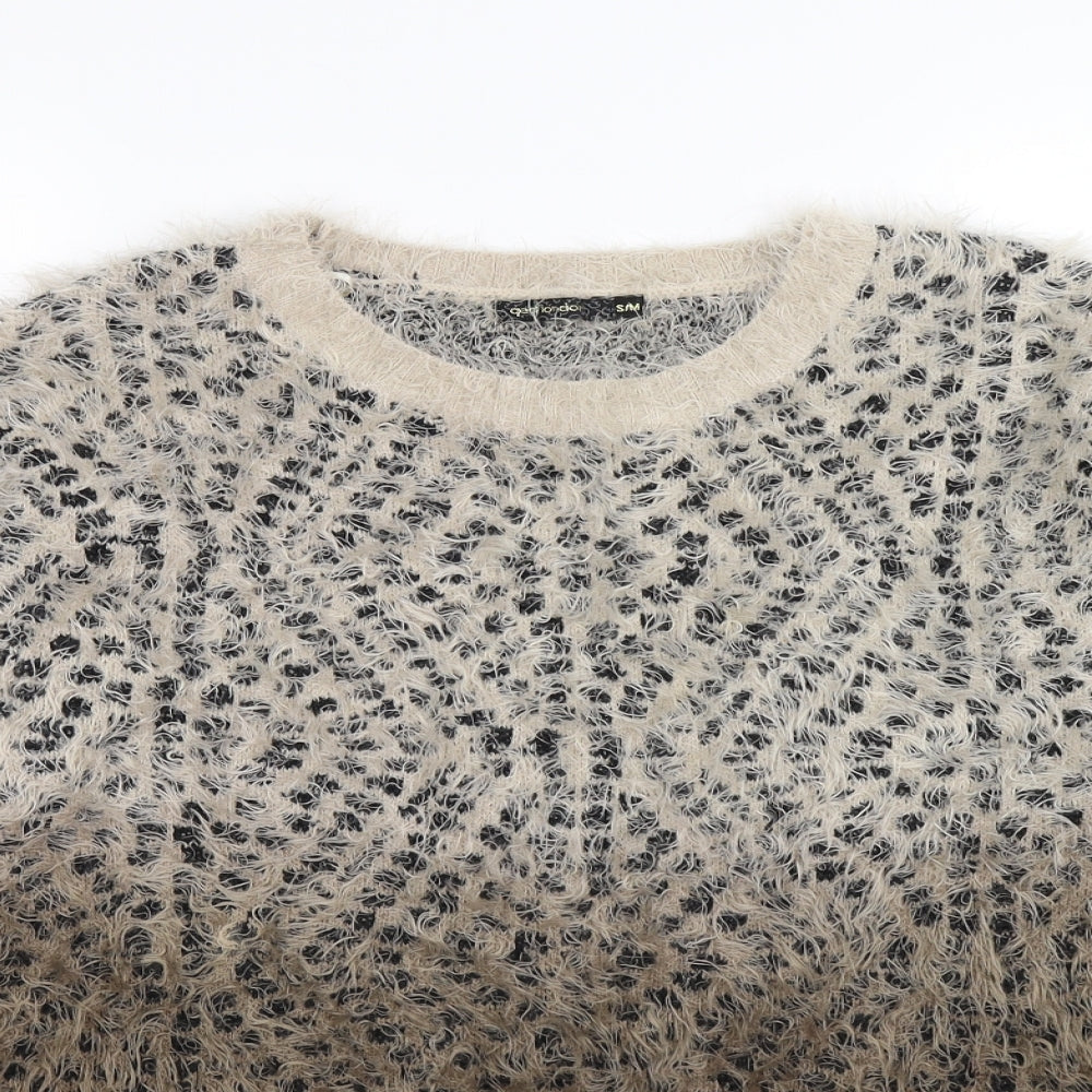 QED London Womens Brown Animal Print Knit Pullover Jumper Size M