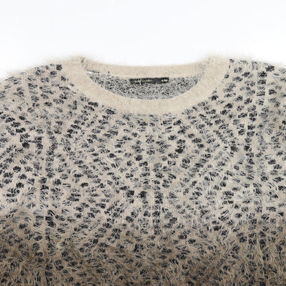 QED London Womens Brown Animal Print Knit Pullover Jumper Size M